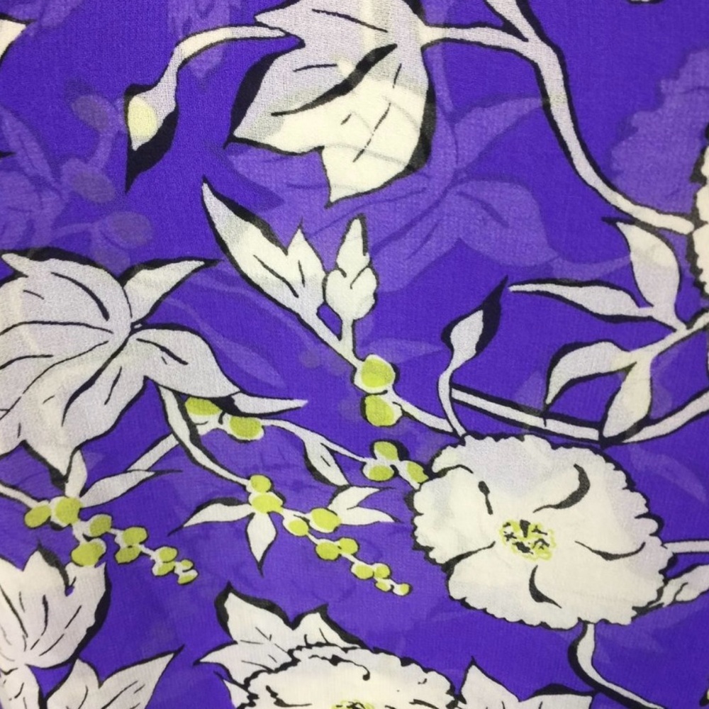 CABI Floral Purple Women's Top style 5544 - Picture 7 of 8